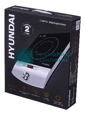 Плита настольная электрическая Hyundai HYC-0102 серебристый/черный стеклокерамика