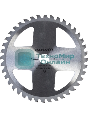 Нож PATRIOT TBS-40X с большими отверстиями, D=230*25,4мм, толщина 1,3 мм 40 зубьев