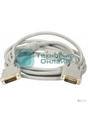 Кабель DVI dual link (25M-25M) 1.8м ExeGate, 2 фильтра, позолоченные контакты