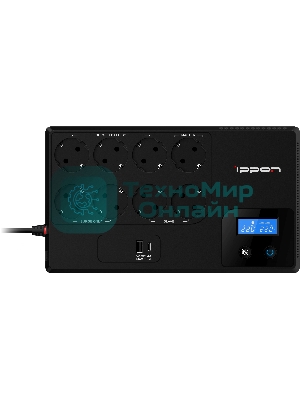 Источник бесперебойного питания Ippon Kirpich 850 480Вт 850ВА черный