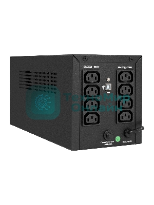 Источник бесперебойного питания ExeGate SpecialPro Smart LLB-1000.LCD.AVR.8C13.USB (1000VA/700W, LCD, 8*C13,USB, батарея 12V 7.2Ah - 2 шт., металлический корпус, Black)