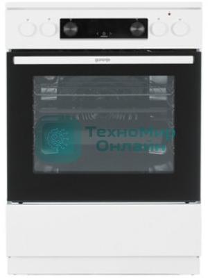 Плита электрическая Gorenje GEC6C40WD белый, конфорок 4 электрических, духовка 71 л, 60 см x 85 см x 60 см