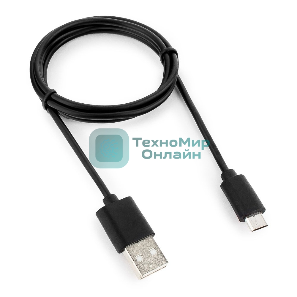 Кабель USB2.0 Pro Cablexpert CC-mUSB2-AMBM-1M, AM/microBM 5P, 1м, экран, черный, пакет