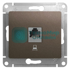 Механизм компьютерной розетки 1-м Glossa RJ45 кат.5е шоколад SchE GSL000881K