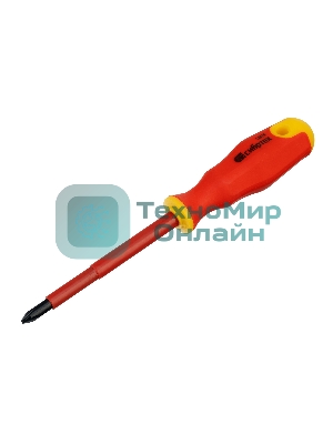Отвертка диэлектрическая Сибртех PH2 x 100 мм, до 1000 В, двухкомпонентная рукоятка