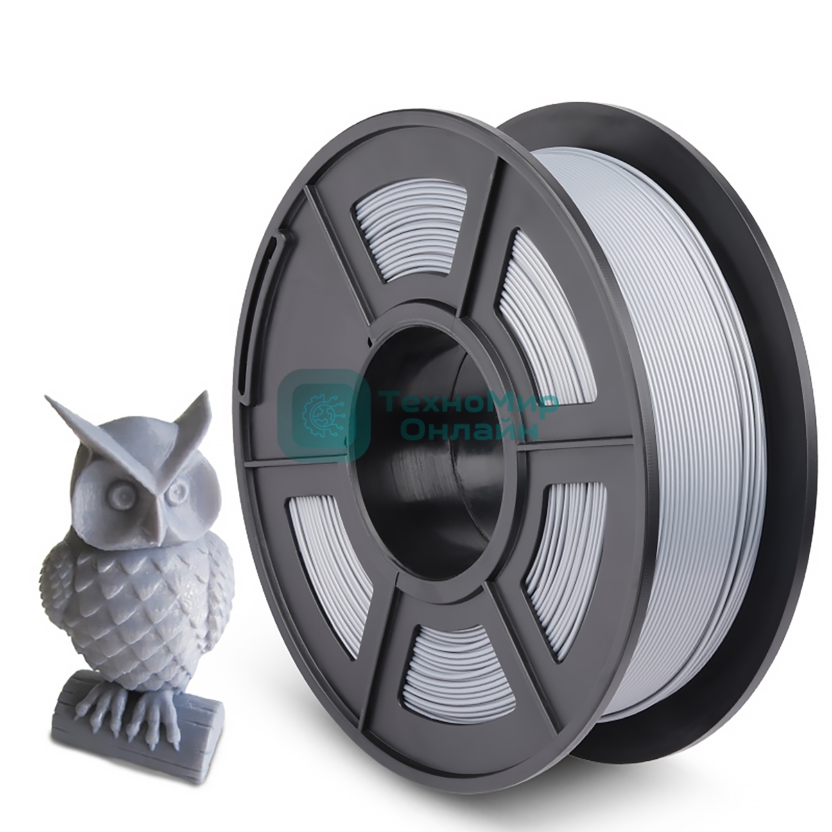 Филамент NVPrint PLA Silver для 3D печати диаметр 1.75мм длина 330 метров масса 1 кг