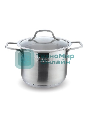 Кастрюля KELLI KL-4224 9,0 л КАСТРЮЛЯ Объем 9 л Высокачественная нержавеющая сталь 5-ти слойное капсульное дно Подходит для индукции Стеклянная жаропрочная крышка с паровыпуском диаметром 24 см Удобные термостойкие клепаные ручки Матовая внутри и снаружи Мерная шкала внутри кастрюли