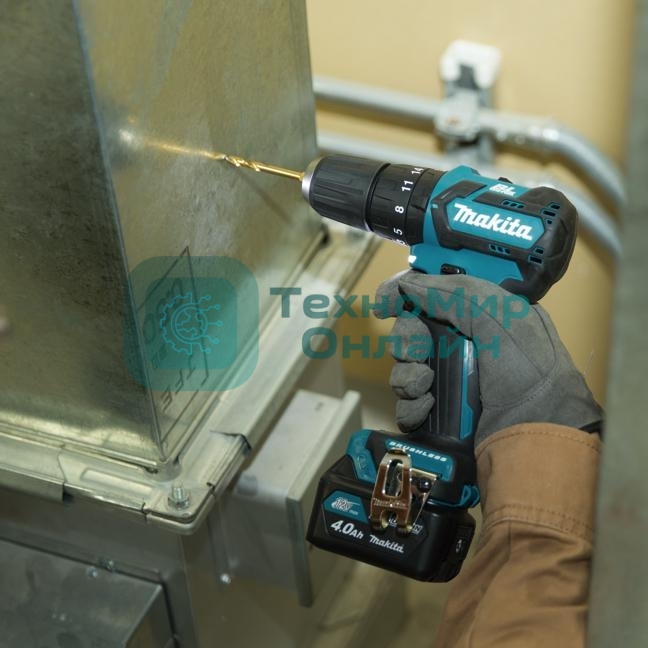 Дрель-шуруповерт Makita HP332DWME, 10,8 В, 4 Ач, 35 Нм, бесщеточный, ударный