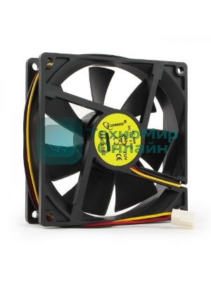 Вентилятор для корпуса Gembird черный, 90 мм, 2500 об/мин, 26 дБ, 3 pin
