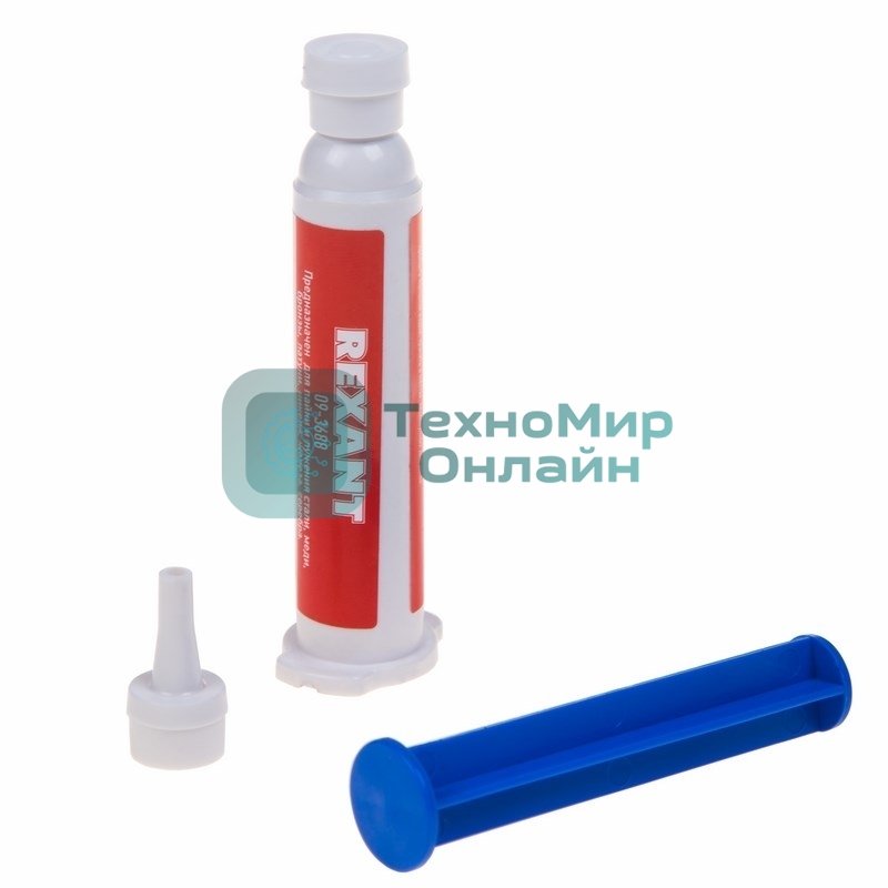 Флюс-гель для пайки Rexant, паяльная кислота, 12 мл, техно-шприц, блистер
