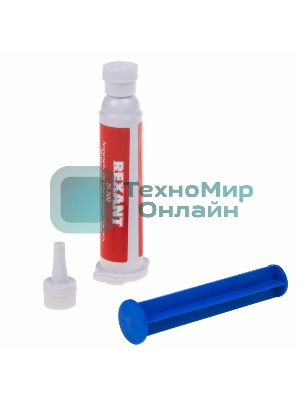 Флюс-гель для пайки Rexant, паяльная кислота, 12 мл, техно-шприц, блистер