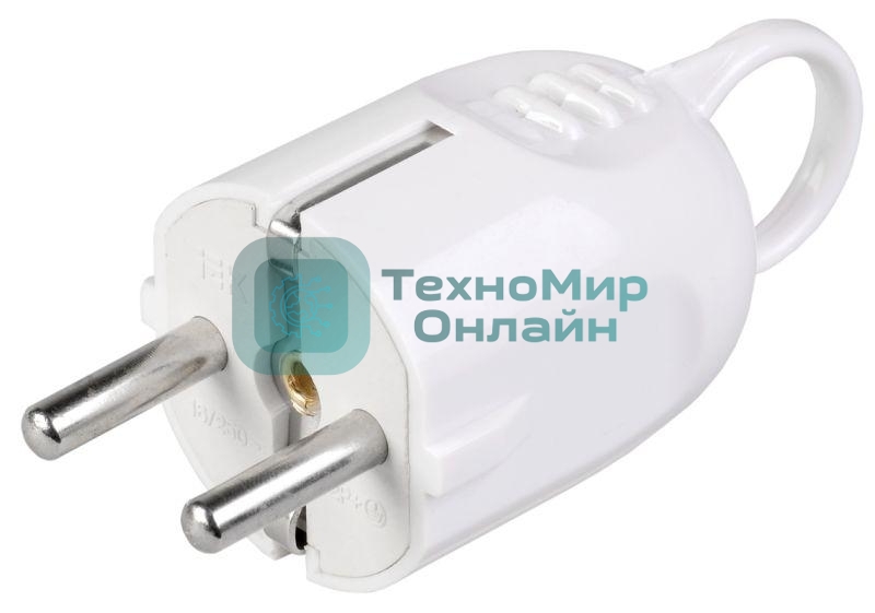 Вилка угловая ВПу12-01-Ст разборная с заземл. с кольцом 16А бел. IEK EVP12-16-01-K01