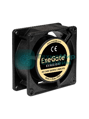 Вентилятор для корпуса ExeGate EX08025BAT черный, 80 мм, 2600 об/мин, 32 дБ