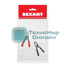 Зажим крокодил Rexant, длина 75 мм, ток 30A, 2 шт., пакет БОПП