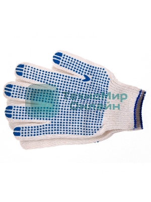 Перчатки трикотажные, с ПВХ точкой, 10 класс, стикер Россия