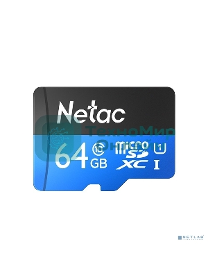Флеш карта microSDHC 64Gb Netac P500 NT02P500STN-064G-R (с SD адаптером) 80Mb/s