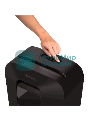 Шредер Fellowes PowerShred LX70 черный (секр.P-4)/перекрестный/11лист./18лтр./скрепки/скобы/пл.карты