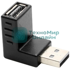 Переходник Greenconnect GCR-53494 USB 2.0 AM/AF, угловой, вниз