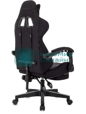 Кресло Zombie Shadow черный, экокожа, 120 кг, механизм качания, подставка для ног