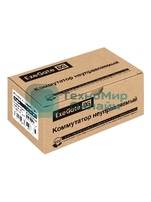 Коммутатор неуправляемый ExeGate EDGS-1008C (8-портовый гигабитный UTP 10/100/1000 Base-T, с функцией энергосбережения (EEE), настольный/настенный)