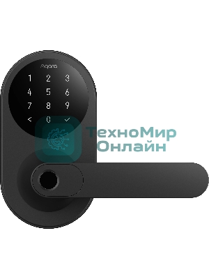 Умный замок Aqara Smart Door Lock U300 навесной разбл.отпеч.паль./код/пар/NFC/прил/мех.кл черный (DL-D02D BL)