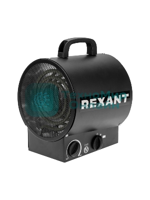 Пушка тепловая электрическая Rexant круглая, прямоугольная подставка, ТЭН, 2кВт