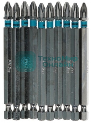Бита Gross PH2х25мм, сталь S2, шестигр., 10 шт.