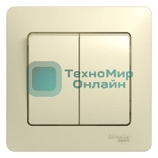 Выключатель 2-кл. СП Glossa 10А IP20 10AX в сборе беж. SchE GSL000252