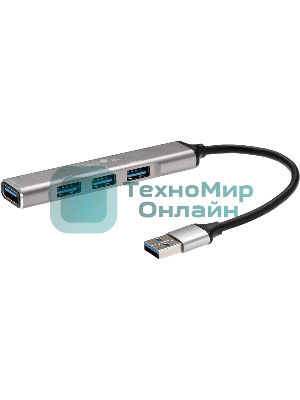 Переходник USB 3.0 -->USB3.0+3 USB2.0, Aluminum Shell, 0.2м Telecom TA308U