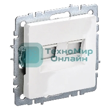 Розетка компьютерная двойная IEK BRITE RJ11+RJ45 кат.5E РК/Т12-БрБ белый