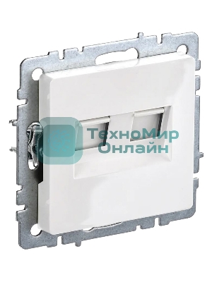 Розетка компьютерная двойная IEK BRITE RJ11+RJ45 кат.5E РК/Т12-БрБ белый