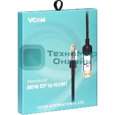 Кабель-переходник miniDisplayPort M-> HDMI M 4K@60Hz 1,5 м VCOM