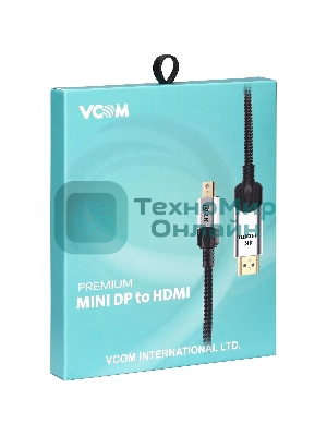 Кабель-переходник miniDisplayPort M-> HDMI M 4K@60Hz 1,5 м VCOM