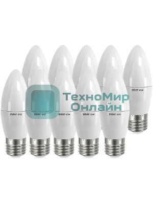 Лампа светодиодная Gauss Elementary 6Вт цок.: E27 свеча 220B 4100K св. свеч. белый ней. C37 (упак.: 10 шт)