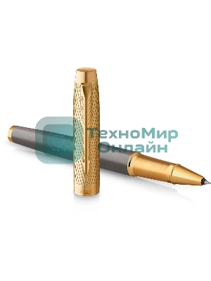 Ручка роллер Parker IM Premium Pioneers T329 (2200955) Arrow Grey GT, F, черные чернила, подарочная коробка