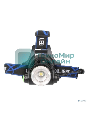 Фонарь Ultraflash налобный с аккумулятором E1336 3,7В, черный, 1LED, 4 Ватт, фокус, 2 ак 4 реж, сенсор, бокс