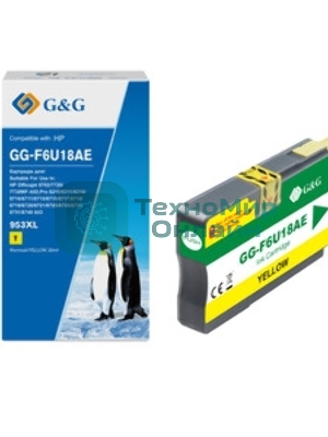 Картридж струйный G&G GG-F6U18AE желтый (26мл) для HP OJ Pro 7740/8210/8218/8710/8715