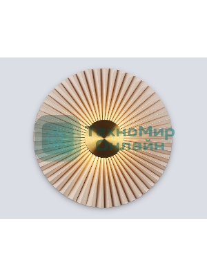 Настенный светильник Ambrella light LH72643 BR/WH латунь/бежевый 6W 3000K D300*100