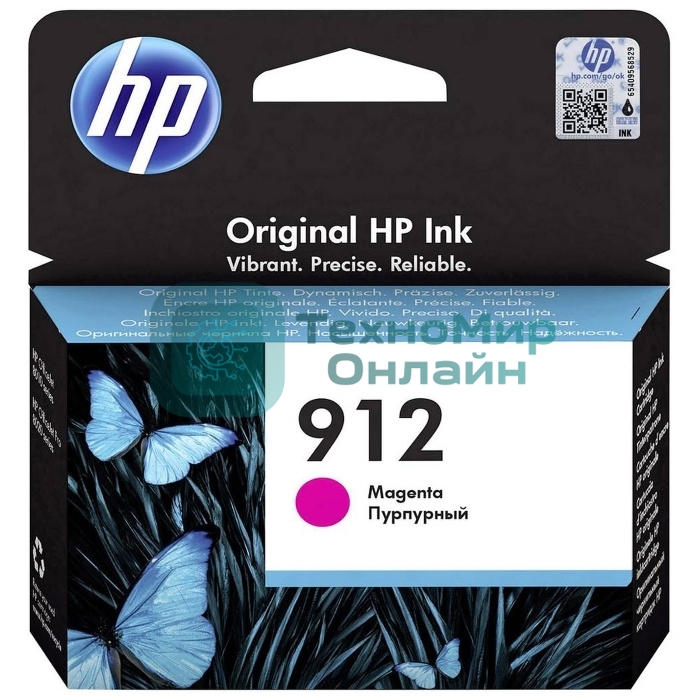 Картридж струйный HP 912 3YL78AE пурпурный (315стр.) для HP OfficeJet 801x/802x