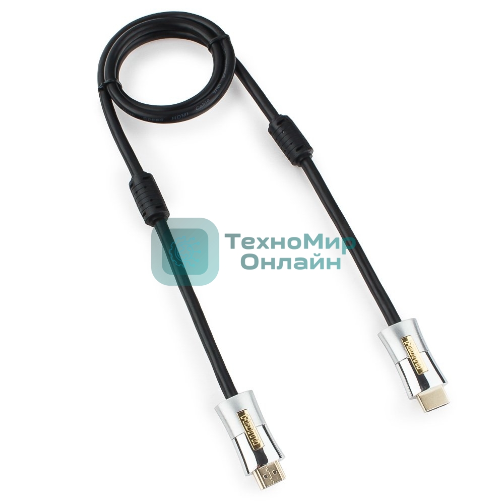 Кабель Cablexpert HDMI, серия Platinum, 1 м, v2.0, M/M, позол.разъемы, металлический корпус, ферритовые кольца, блистер