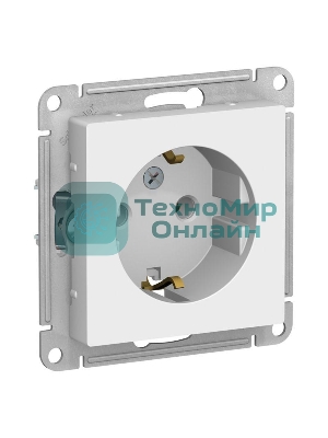 Механизм розетки 1-м СП AtlasDesign с заземл. 16А белый, SchE ATN000143