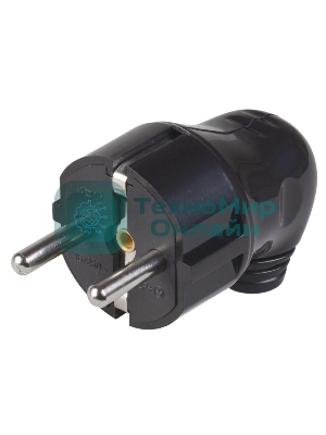 Вилка IEK EVP11-16-01-K02 ВПу11-02-Ст разборная угловая с з/к 16А черная