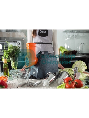 Мясорубка электрическая Аксион М61.02 темно-синий, 2000 Вт, 4.0 кг/мин, реверс, защита от перегрузки, насадки - 4