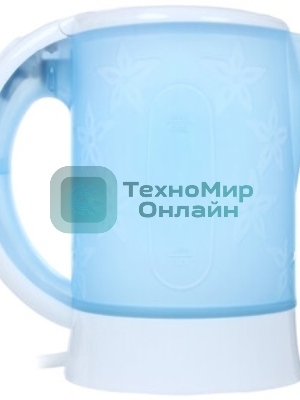 Электрочайник Centek CT-0054 синий, 0.6 л, 650 Вт, скрытый нагревательный элемент