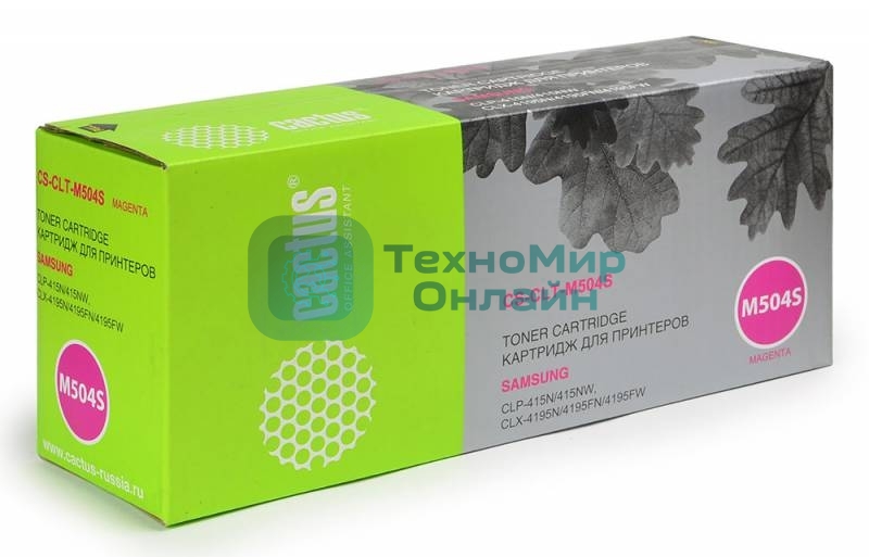 Картридж лазерный Cactus CS-CLT-M504S пурпурный (1800 стр.) для Samsung CLP 415N/CLX 4195FW/4195FN