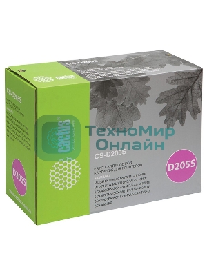 Картридж лазерный Cactus CS-D205S черный (2000 стр.) для SAMSUNG ML-3310D/3310ND/3710D/3710ND/SCX-4833FD/4833FR/5637FR