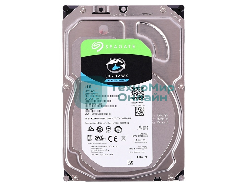 Жесткий диск Seagate 6TB 5400rpm SATA 6GB/S 256MB ST6000VX001 Seagate SkyHawk