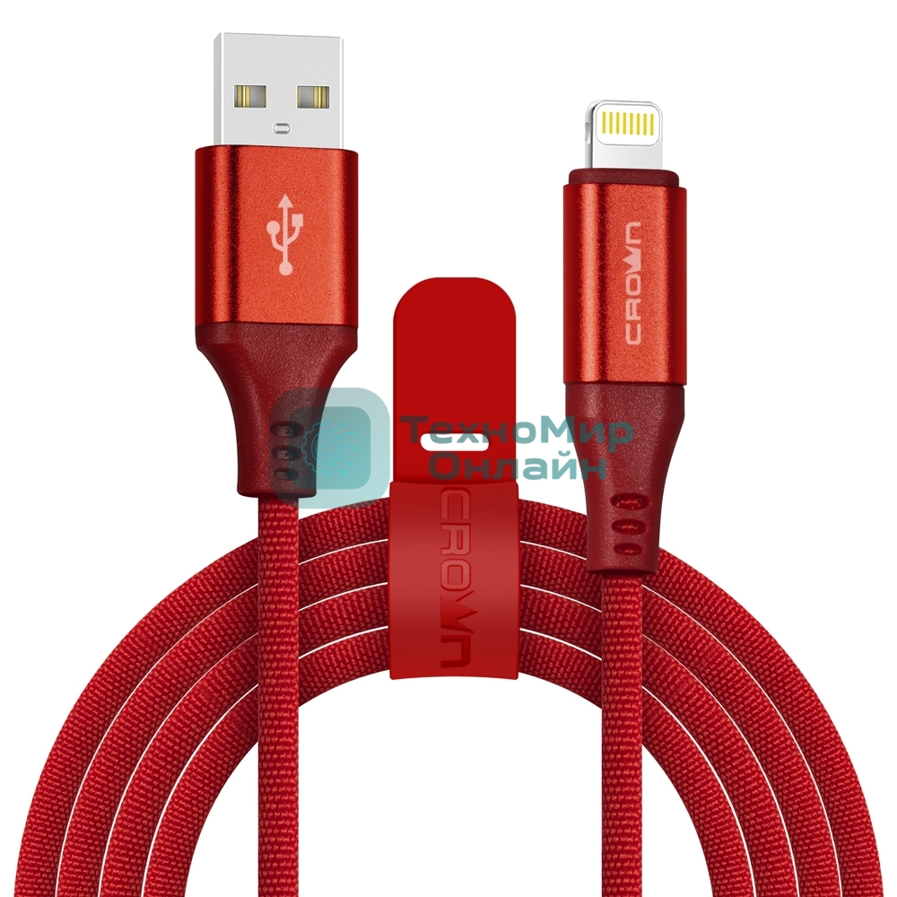 Кабель Crown USB - Lightning CMCU-3103L red