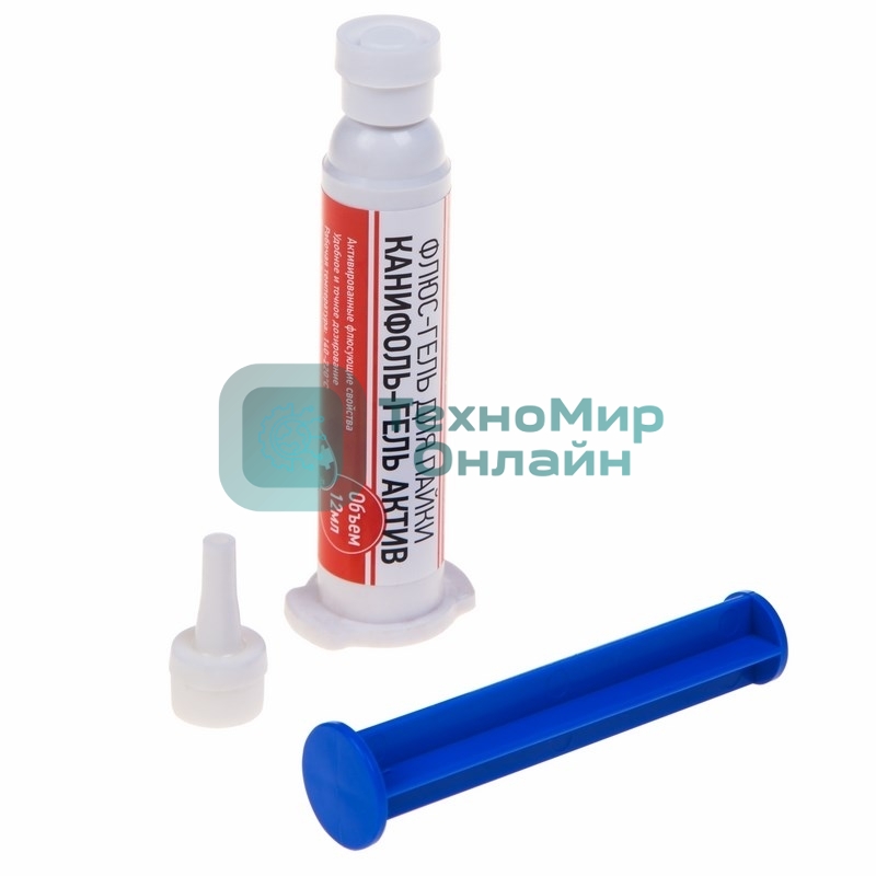 Флюс-гель для пайки Rexant, канифоль-гель актив, 12 мл, техно-шприц, блистер