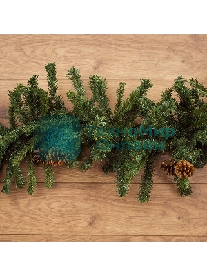 Еловый шлейф Neon-night 2,7 м с шишками, объем 36 см